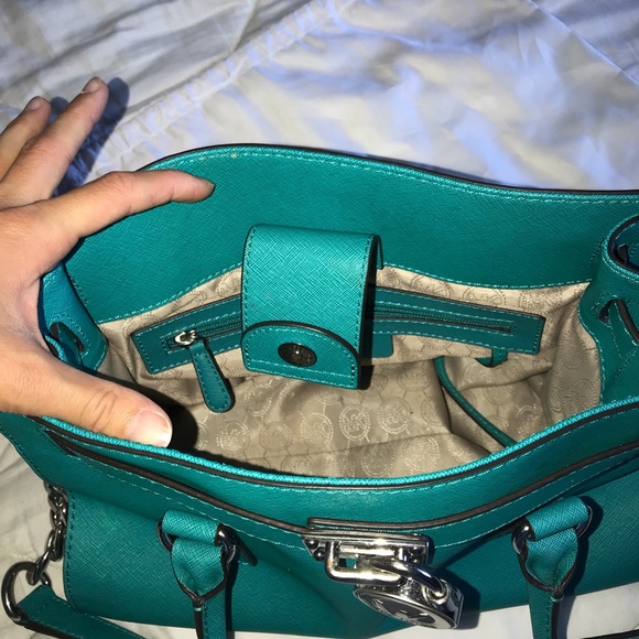 Michael Kors Aquamarine Hamilton Handbag - Picture 3 of 8